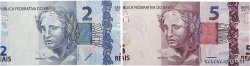 2 et 5 Reais Fauté BRASILIEN  2010 P.252e et P.253a