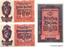 10, 20 et 50 Heller Lot LIECHTENSTEIN  1920 P.01, 02 et 03