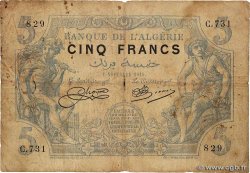 5 Francs ALGERIA  1915 P.071b