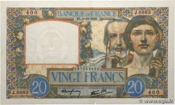 20 Francs TRAVAIL ET SCIENCE FRANCE  1941 F.12.20