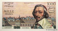1000 Francs RICHELIEU FRANKREICH  1955 F.42.10 fVZ