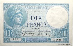 10 Francs MINERVE FRANKREICH  1916 F.06.01 fVZ