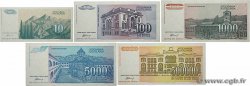 10 au 5000 et 500000 Dinara Lot YOUGOSLAVIE  1994 P.Lot NEUF