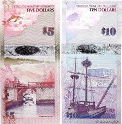 5 et 10 Dollars Lot BERMUDAS  2009 P.58a et P.59a fST+