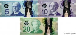 5, 10 et 20 Dollars Lot CANADA  2013 P.106b, P.107a et P.108a UNC