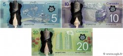 5, 10 et 20 Dollars Lot CANADA  2013 P.106b, P.107a et P.108a UNC