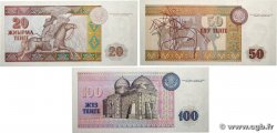 20, 50 et 100 Tengé Lot KAZAKHSTAN  1993 P.11a, P.12a et P.13b pr.NEUF
