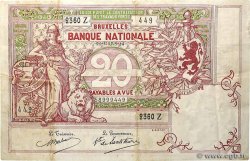 20 Francs BELGIEN  1914 P.067