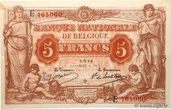 5 Francs BELGIEN  1914 P.074a