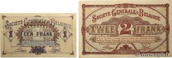 1 et 2 Francs Lot BELGIEN  1916 P.086b et P.087 VZ