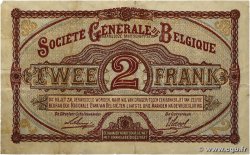 2 Francs BELGIUM  1915 P.087 VF