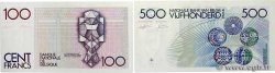 100 et 500 Francs Lot BELGIEN  1982 P.143a fST+