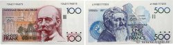 100 et 500 Francs Lot BELGIEN  1978 P.140 et P.141