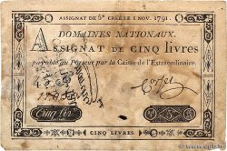 5 Livres Faux FRANKREICH  1791 Ass.20b