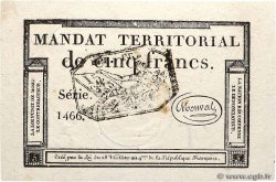 5 Francs Monval cachet noir FRANCIA  1796 Ass.63b SC+