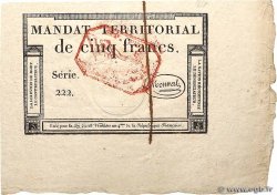 5 Francs Monval cachet rouge FRANCIA  1796 Ass.63c SC