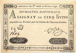 5 Livres FRANCIA  1791 Ass.12a SC+