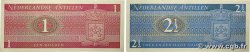 1 et 2,5 Gulden Lot ANTILLES NÉERLANDAISES  1979 P.20 et P.21 pr.NEUF