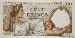 100 Francs SULLY FRANCE  1942 F.26.65