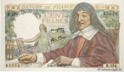 100 Francs DESCARTES FRANCE  1944 F.27.06 UNC-