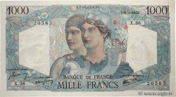 1000 Francs MINERVE ET HERCULE FRANCE  1945 F.41.03 UNC-