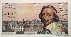 1000 Francs RICHELIEU FRANKREICH  1953 F.42.03