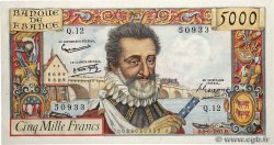 5000 Francs HENRI IV FRANKREICH  1957 F.49.02