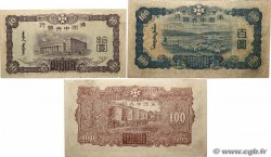 10 et 100 Yüan Lot CHINA  1937 P.J132b, P.J133b et P.J138b F - VF