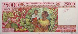 25000 Francs - 5000 Ariary MADAGASCAR  1998 P.082 TTB+