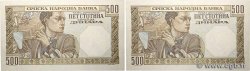 500 Dinara Consécutifs SERBIE  1941 P.27b pr.NEUF