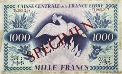 1000 Francs Phénix CCFL Spécimen AFRIQUE ÉQUATORIALE FRANÇAISE Brazzaville 1944 A.122eS