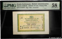 10 Cents MALAISIE - ÉTABLISSEMENTS DES DÉTROITS  1919 P.06c SPL