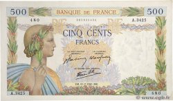 500 Francs LA PAIX FRANCE  1941 F.32.20