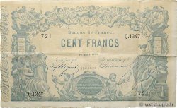 100 Francs type 1862 - Bleu à indices Noirs FRANCE  1879 F.A39.15 TTB