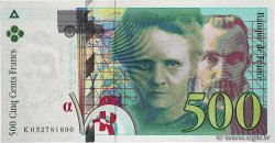 500 Francs PIERRE ET MARIE CURIE FRANCE  1995 F.76.02 UNC-