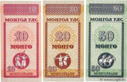 10, 20 et 50 Mongo Lot MONGOLIE  1993 P.49, P.50 et P.51 pr.NEUF