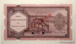 1000 Francs Spécimen DEMOKRATISCHE REPUBLIK KONGO  1962 P.002s fST+