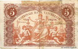 5 Francs BELGIUM  1914 P.074a F
