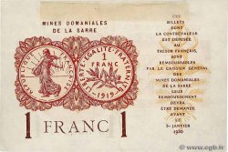 1 Franc MINES DOMANIALES DE LA SARRE FRANCE  1920 VF.51.02 SUP