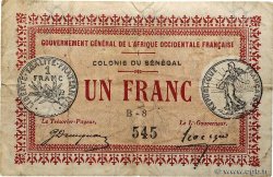1 Franc SENEGAL  1917 P.02b F