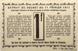 1 Franc GUINEA  1917 P.02c XF-