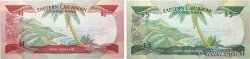 1 et 5 Dollars Lot EAST CARIBBEAN STATES  1988 P.21u et P.22u fST+