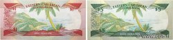 1 et 5 Dollars Lot EAST CARIBBEAN STATES  1988 P.21k et P.22k1 ST