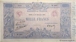 1000 Francs BLEU ET ROSE FRANCE  1924 F.36.40 VG