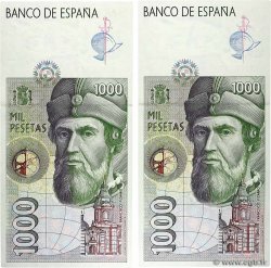 1000 Pesetas Petit numéro SPANIEN  1992 P.163 ST