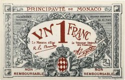 1 Franc Essai MONACO  1920 P.05s UNC