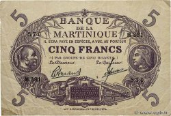 5 Francs Cabasson violet MARTINIQUE  1945 P.06