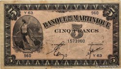5 Francs MARTINIQUE  1942 P.16b