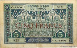 5 Francs MAROKKO  1924 P.09