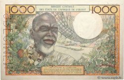 1000 Francs Spécimen WEST AFRIKANISCHE STAATEN  1963 P.004s fVZ